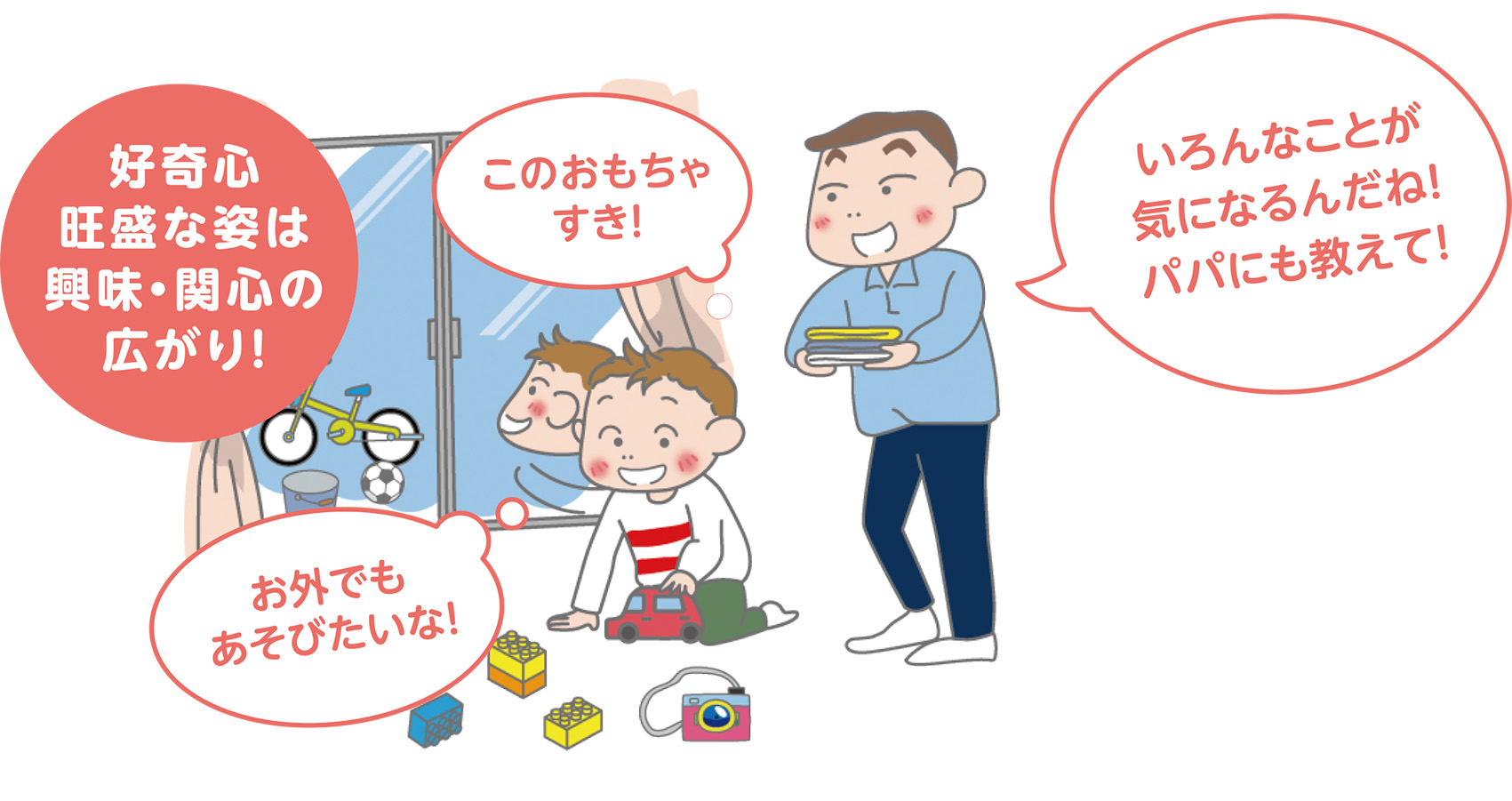好奇心旺盛な姿は興味・関心の広がり!