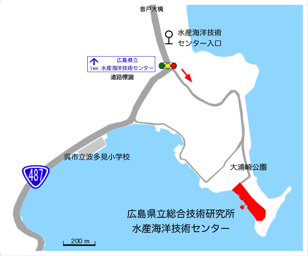 センター付近の地図の図