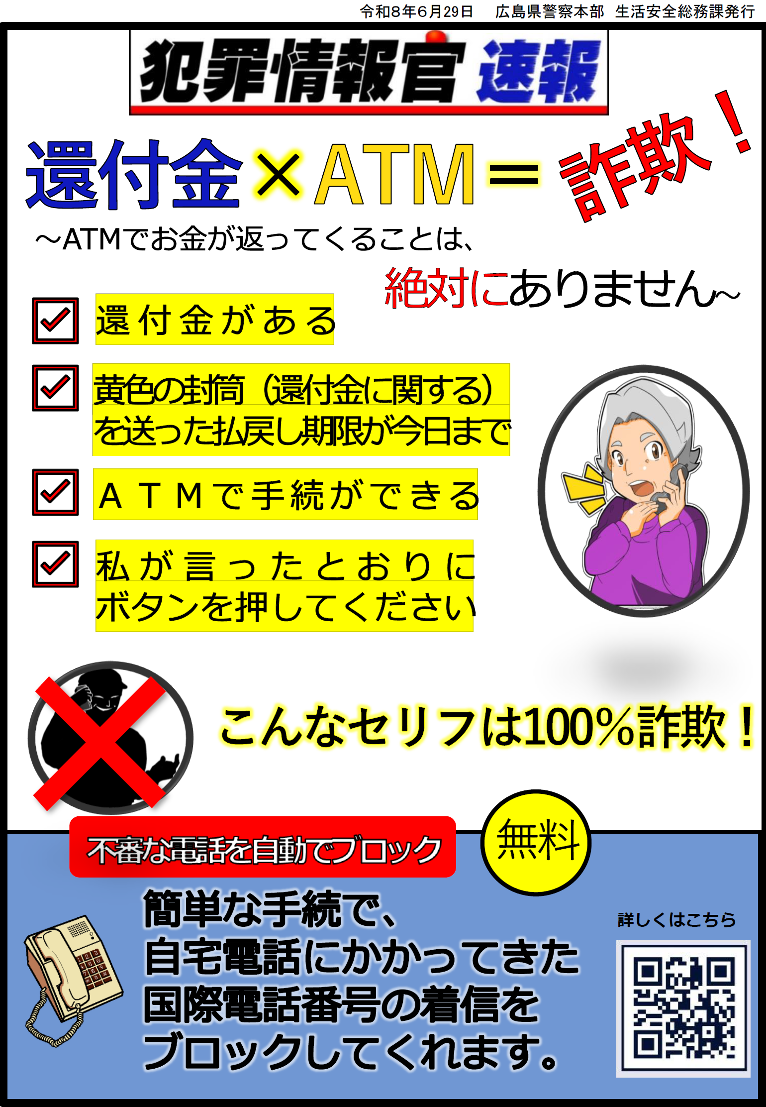 還付金とATMは詐欺