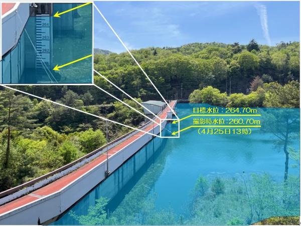 椋梨ダムの貯水位