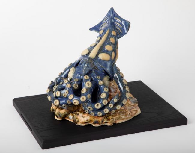 金賞「海の伝説の巨大いか　クラーケン」作者：岡崎　勇樹