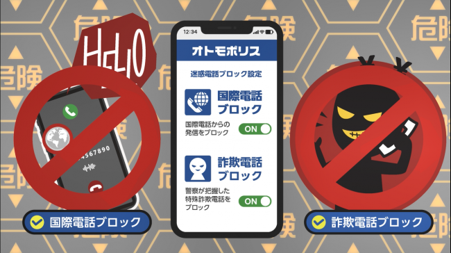 迷惑電話ブロック機能紹介(イラスト)