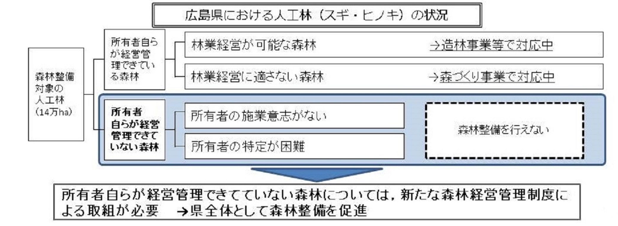 広島県における人工林の現状